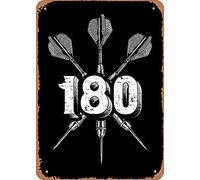 Darts 180 Arrows Funny Vintage Metal Tin Sign Kitchen Wall Decor Plaque