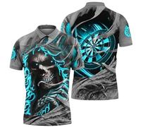 Darts 3D Full Printed Men's Polo T-Shirt Skeleton Graphic Pullover Tops Button Placket Darts Players Lovers Uniform Cool Streetwear Tees
