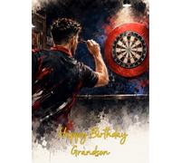 Darts Birthday Card for Grandson