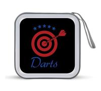 Darts Board Logo Portable CD Case Holder 48 Capacity Travel DVD Storage Boxs Wallet Bag