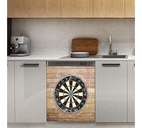 Darts board Wood Dishwasher Magnet Cover, Retro Magnetic Decor Panel Magnet Stiker for Refrigerator Kitchen Decoration Door Magnetic Sticker, 23"x26"