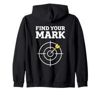 Darts Bullseye Target Find Your Mark Design Zip Hoodie