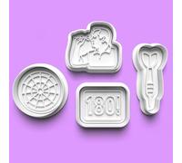 Darts Cookie Cutter Set - Dartboard, Arrows & Pub Game Shapes for Fun Baking and Decorating, Sports Events, Team Spirit Baking & Fondant Decorating