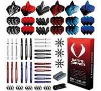 Darts Corner BX228 Tune Up Kit | 125pc Accessory Pack Including 24 Shafts, 36 Flights, Point Protectors, Shaft Springs, Broken Shaft Remover and a Steel Tip Sharpening Tool