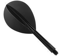 Darts Corner Condor Integrated Flight & Stem - Zero Stress - Teardrop - Medium Black - 1 Set of 3 Flights.