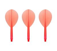 Darts Corner Condor Integrated Flight & Stem - Zero Stress - Teardrop- Medium Clear Red - 1 Set (3)