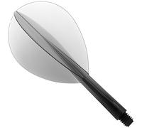 Darts Corner Condor Integrated Flight & Stem - Zero Stress - Teardrop- Short Clear Black - 1 Set (3)