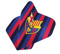 Darts Corner Officially Licensed Barcelona Football Club Barca FC 100 Micron No 2 Shape Dart Flights, Striped/Crest 1 Set of 3 Flights (F4120)