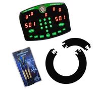 Darts Deluxe Electronic Dart Scorer, Dartboard Safety Surround & Hyperflight Dart Set Bundle Man Cave Gift Bar Pub Game Xmas Present Gift for Him