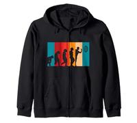 Darts Evolution Funny Retro Dart Players Cool Outfit Zip Hoodie