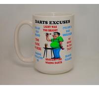Darts Excuses Big 15Oz Ceramic Mug Novelty Funny Sports Gift