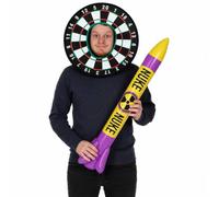 Darts Fancy Dress Set - Dartboard Hat & 90cm Inflatable Nuke Prop | dartboard bullseye hat, 90cm inflatable nuke, one size, stag do prop, darts night costume