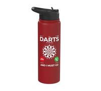 Darts is Calling and I Must Go Funny Darts Stainless Steel Insulated Water Bottle