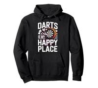 Darts Is My Happy Place Funny Dart Player Pullover Hoodie