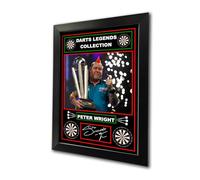 Darts Legends Collection: Peter Wright, Dart Champion Pre-Printed Autograph Signed Print Dart Players Memorabilia Fan Art (A4 Framed)