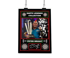 Darts Legends Collection: Peter Wright, Dart Champion Pre-Printed Autograph Signed Print Dart Players Memorabilia Fan Art (A4 Print Only)