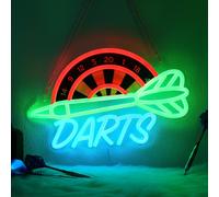 Darts Neon Light, Dimmable LED Dart Neon Wall Sign USB Powered, Decorations for