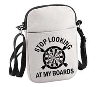 Darts Player Gift Stop Looking At My Boards Cossbody Bag Bar Games Gift for Darts Lovers, Stop Looking C Bag