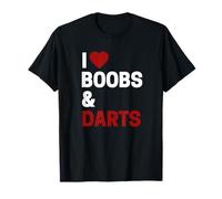 Darts Player Gifts For Men I Love Boobs & Darts Funny Darts T-Shirt