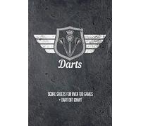 Darts Score Sheets for over 100 Games + Dart Out Chart: Dart Player Training Notebook, Scorer Notepad, Cricket Score Record Journal, great Dart Gift for Men, Kids, Women.