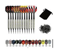 Darts Sets, 12 Packs Soft Darts With Soft Tip Points For Electronic Dartboard With Extra 42 Dart Flights And 100 Black Plastic Dart Tips