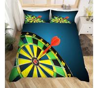 Darts Single Duvet Cover Set Darts Bedding Soft Microfiber Duvet Cover Single 135 x 200 cm 3D Quilt Cover with Zipper Closure and 2 Pillowcases c-1863