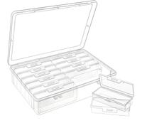 DARUITE Bead Storage Box, 13 Pcs Small Plastic Containers with Lids, Craft Organiser Perfect for Jewelry, Small Parts, Sewing Supplies, Tackle, Earring, Clear