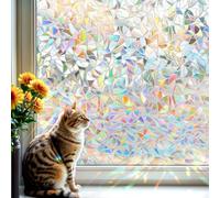 DARUITE Rainbow Window Film Privacy Film for Glass Windows Static Cling Removable Window Film Anti-UV Decorative Patterned Window Stickers for Home, Office（30 x 300CM)