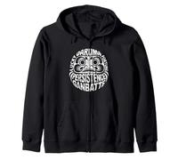 Daruma Ganbatte Fortune Anime Japanese Otaku Word Souvenir Zip Hoodie