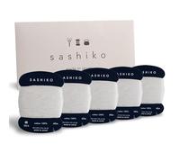 Daruma Sashiko Thread 100% Cotton Card Type (43.7 yd) x 5pcs with English Manual, Sewing & Embroidery Value Set (Kinari)