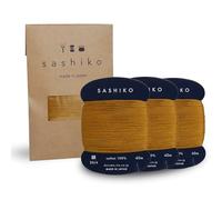 DARUMA Sashiko Thread Card Rolls 3 Pack 40m x 3 Pieces Sewing and Embroidery with Instruction Manual and Gift Packaging (Thin, Brown)