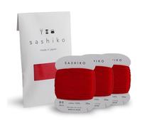 DARUMA Sashiko Thread Card Rolls 3 Pack 40m x 3 Pieces Sewing and Embroidery with Instruction Manual and Gift Packaging (Thick, Red)