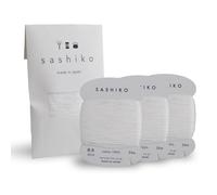 DARUMA Sashiko Thread Card Rolls, Set of 3 (30m x 3pcs) - Sewing and Embroidery, Includes Instruction Manual and Gift Packaging (Thick, White)