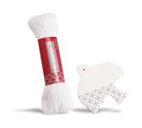 Daruma Sashiko Thread Large Skein, 109 Yards Cotton Japanese Embroidery Thread, Fine or Medium-Weight, with Decorative Thread Card (Medium-Weight, White)