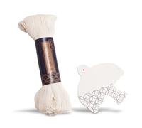 Daruma Sashiko Thread Large Skein, 109 Yards Cotton Japanese Embroidery Thread, Fine or Medium-Weight, with Decorative Thread Card (Fine, Ecru)