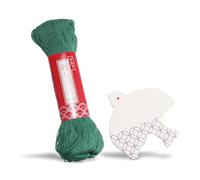 Daruma Sashiko Thread Large Skein, 109 Yards Cotton Japanese Embroidery Thread, Fine or Medium-Weight, with Decorative Thread Card (Medium-Weight, Green)