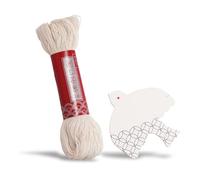 Daruma Sashiko Thread Large Skein, 109 Yards Cotton Japanese Embroidery Thread, Fine or Medium-Weight, with Decorative Thread Card (Medium-Weight, Ecru)