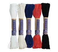 Daruma Yokota Sashiko Thread 5 Skein Essential Color Set (Thin Sashiko Thread - Hoso)
