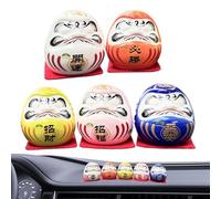 Darumas Dolls - 5x Japanese Statue Doll Kit, Darumaa Zen Statue, 1.89 Inches Good Luck Darumas Figurine, Traditional Fengs Shuii Decor | Mini Japanese Fortune Ornaments for Success & Goal Setting