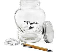 Darware Clear Glass Memory Jar, Family Keepsake Gift with 200 Write-On Tickets, Sharing Time Count Your Blessings Jar