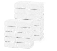 DARWEN STAR 100% Cotton 12 pcs Face Cloth, Highly Absorbent & Soft, 500GSM Egyptian Flannel towels, 30 x 30 Cm, Bathroom- Kitchen - GYM Multipurpose Cotton Towels (White)