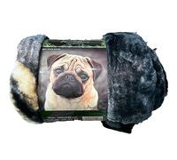 DARWEN STAR- 3D Animal Print Faux Fleece Fur Large Blanket Throw For Sofa, Couch and Bed, Soft & Warm throws | Cozy Plush and Lightweight (150 x 200 cm, My Pug Dog)