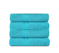 DARWEN STAR Bath Towel Set, 100% Luxury 2 x Cotton towels, 500 GSM Bath Sheet, Super Soft, Highly Absorbent and Quick Dry towel, Large Bath Towel, Bathroom Accessory Set (Aqua, 2)