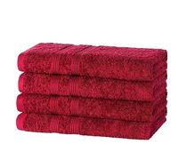 DARWEN STAR Flannel Face Cloth (30 x 30 cm) Soft Egyptian Cotton Face Cloths set,Highly Absorbent Quick Dry Makeup Remover Fingertip Face Cloth Towels (Red, 12)