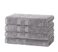 DARWEN STAR Hand Towels - Pack of 4 100% Egyptian Cotton 500 GSM Premier Quality Quick Dry Multipurpose Super Soft & Absorbent 50 x 85 cm (Light Grey)