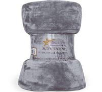 DARWEN STAR- Luxury Faux Fur Throw, Mink fleece throw Blanket/Sofa Throw/Bed Throw, Soft & Warm Blanket- Double &King (Double(150 x200cm), Silver)