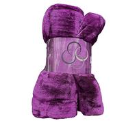 DARWEN STAR- Luxury Faux Fur Throw, Mink fleece throw Blanket/Sofa Throw/Bed Throw, Soft & Warm Blanket- Double &King (Double(150 x200cm), Plum)