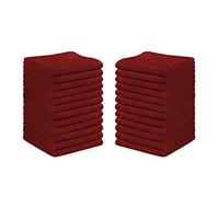 DARWEN STAR Luxury Flannel Face Cloth Set 30 x 30 cm, 100% Ring Spun Cotton Premium Washcloth, Soft Feel Fingertip Towel (Wine, 12)