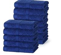 DARWEN STAR Premium 100% Cotton Face Cloths 12 Pack 30x30 cm - Ultra Soft, Thick & Highly Absorbent Wash Towels, Luxury Flannel Face Cloths for Daily Use (Navy Blue)