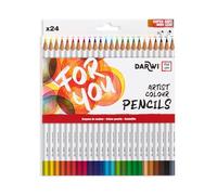 Darwi for You DF2100024K01C - Box of 24 Classic Coloured Pencils - Bright Soft - Arts Crafts - Leisure Creative Activity - Colouring, Drawing, Sketching